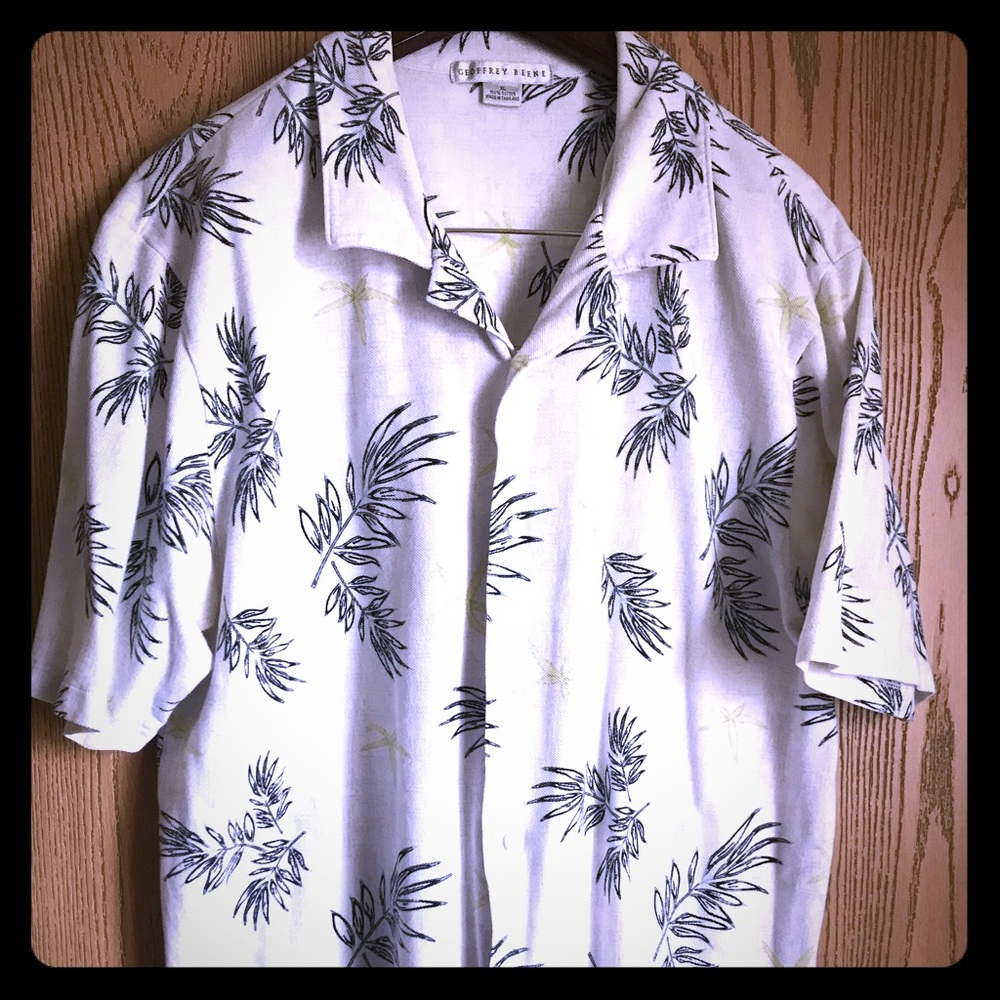 Geoffrey Beene 100% Cotton Hawaiian Style Shirt XL